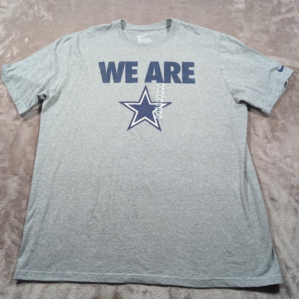 Nike T-Shirt Mens XXL Gray Dallas Cowboys We Are Star Graphic Tee NFL